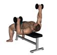 Dumbbell Press - Flat Bench Feet Up